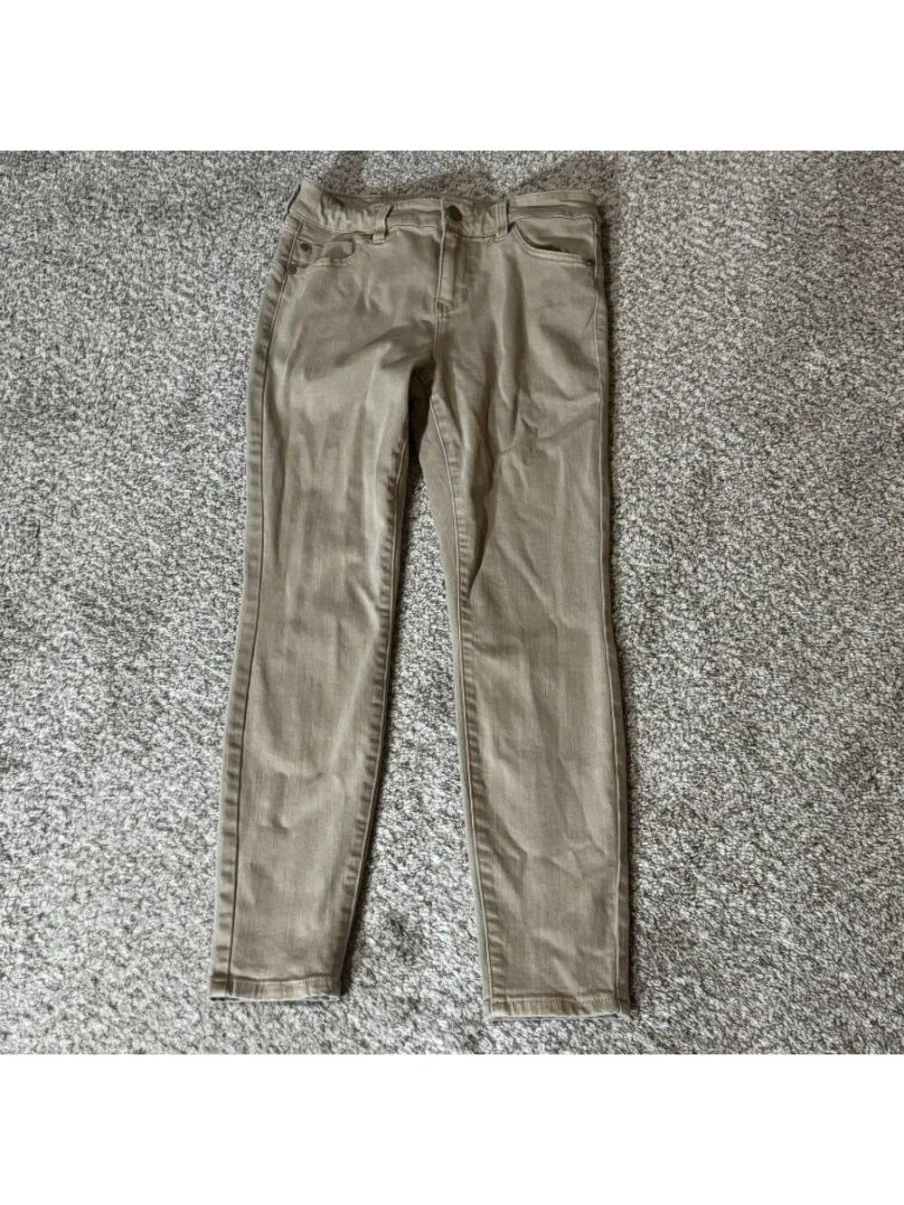 Liverpool Los Angeles Pants Womens Petite 4/27 Tan Skinny Chinos Stretch